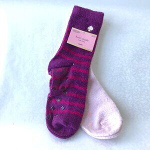 Kate Spade Socks Women One Size Purple & Pink  Grip 2 Pair
